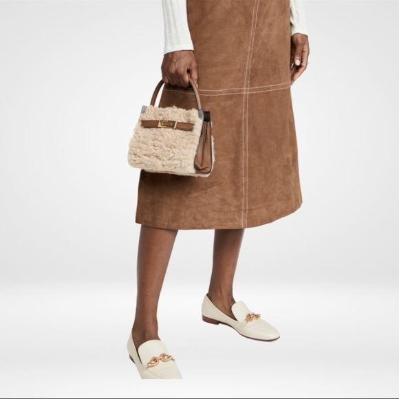 Tory Burch Lee Radziwill PetTory Burch Lee Radziwill Petite Double Bag Shearling - Picture 2 of 12